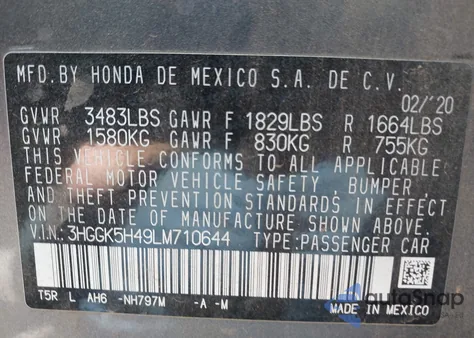 2020 Honda Fit Lx from USA, damaged, VIN 3HGGK5H49LM710644